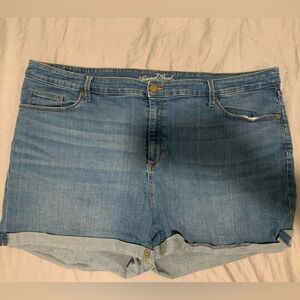 High waisted jean shorts